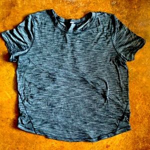 Lululemon short sleeve workout shirt.